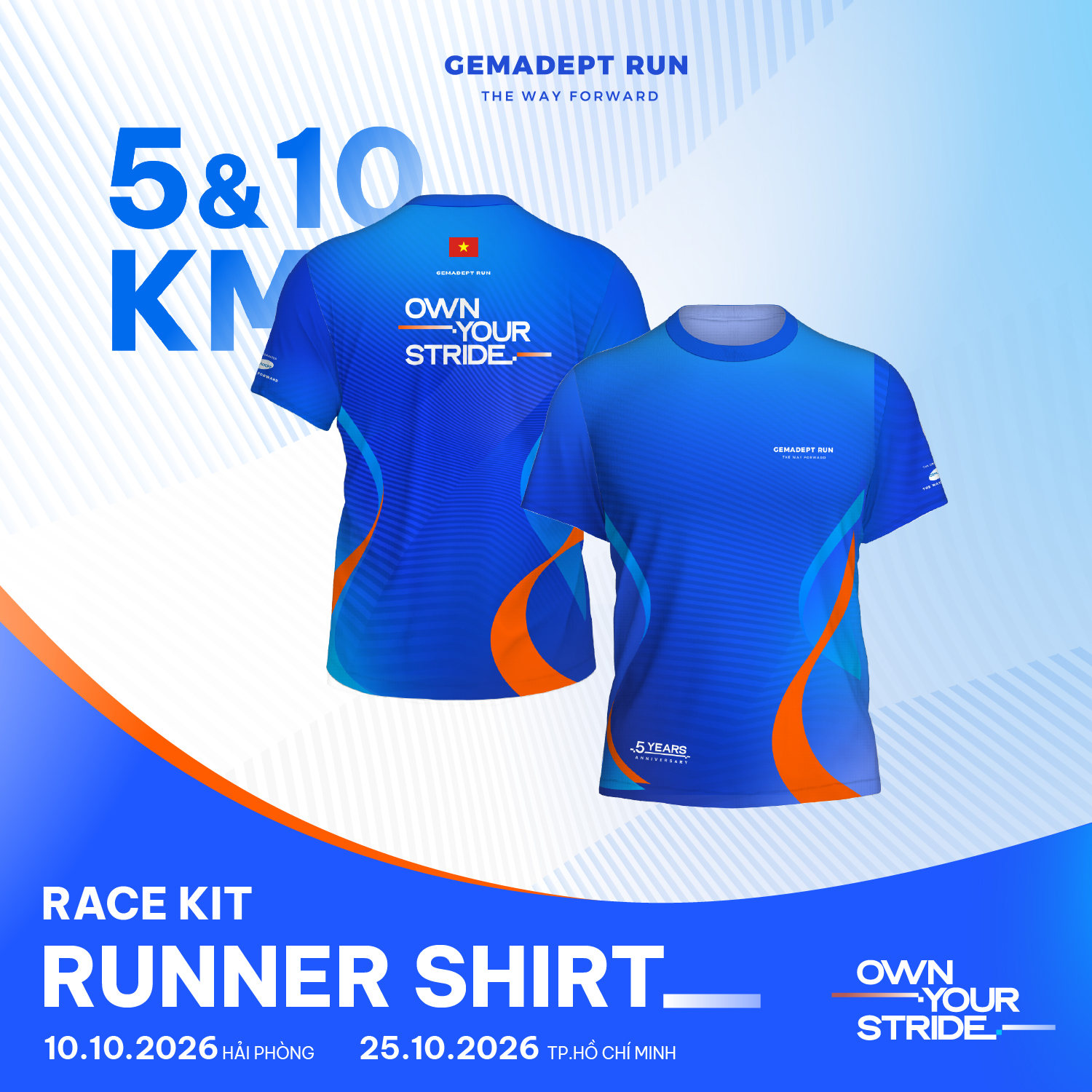 5KM và 10KM Runner T-shirt